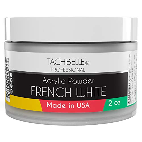Tachibelle Professional Acrylic Nail System French White Acrylic Powder, 2 oz. Made in USA. Used in Professional Salons.