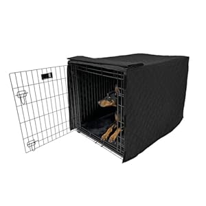 4Knines Hundekäfig Abdeckung gesteppt, wasserabweisend, schwarz