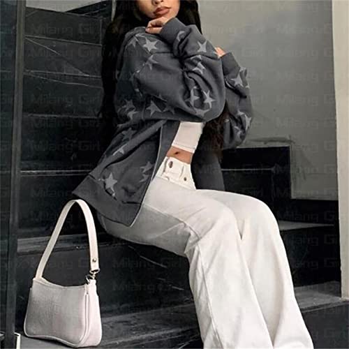 Y2k Zip Up Hoodies for Teen Girls Aesthetic Trendy Oversized Sweatshirt Womens 2022 Star Graphic Print Jackets3