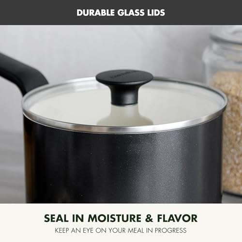 Image of GreenPan Rio Advanced 2QT Saucepan with Lid, Ceramic Nonstick PFAS-Free Pans, Induction Ready, Dishwasher and Oven Safe, Black