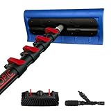 Aquascopic Aluminium Teleskopstange 9 m mit Schneeräumer & 5-Flächenbürste – Profi Set für sichere Schnee- & Schmutzentfernung auf Solaranlagen, Fenstern, Fassaden & Dächern