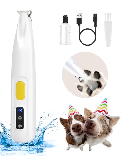 FURBONA Upgraded Dog Paw Trimmer with LED Light, 18mm Widen Blade, 35dB Low...