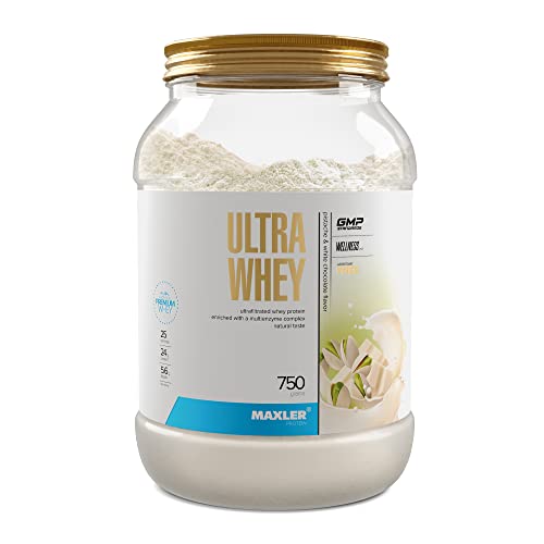 Maxler Ultra Whey Protein - 24 g Protein pro Portion - Whey Protein Pulver - Molkenprotein-Konzentrat, Molkenprotein-Isolat, Molkenprotein-Hydrolysat - Mit BCAA - Pistazie & Weiße Schokolade - 750g