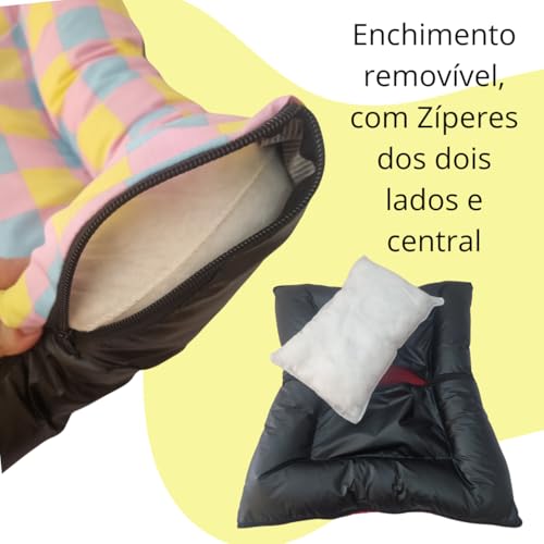 Colchonete PET Cachorro Gato Confortável Caminha Lavável Tamanhos P M G - XADREZ ROSA (Médio)