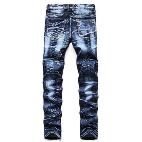 Men's Stretch Slim Fit Jeans Ripped Skinny Straight Leg Distressed Comfort Flex Waist Fashion Biker Denim Pants2
