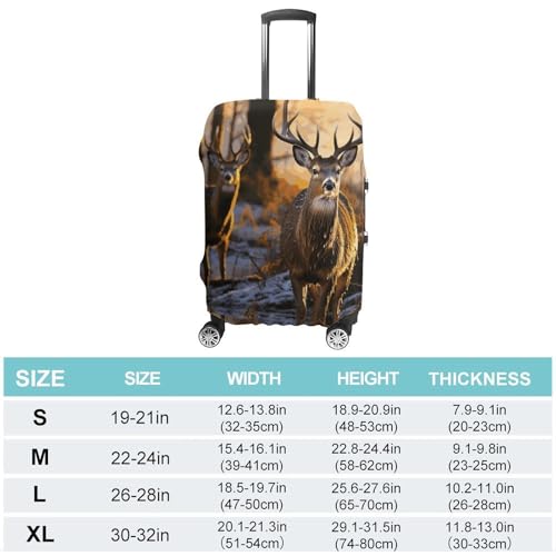 Travel Luggage Cover Elastic Suitcase Protector Anti-Scratch Washable Deers Picture Luggage Sleeve Tsa Approved Carry on Covers Baggage Cover Fits 18-32 Inch Luggages2