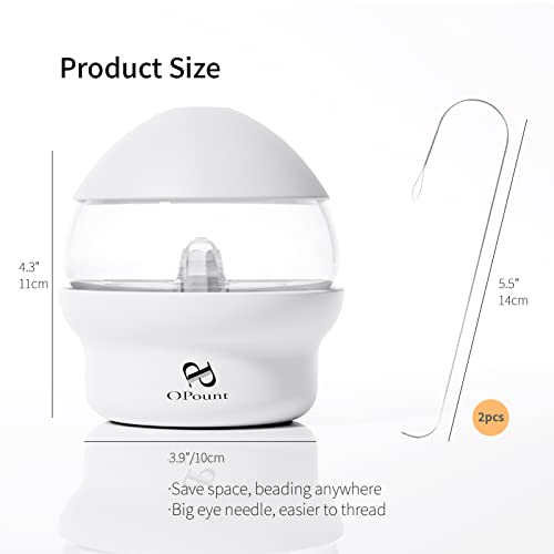 PP OPOUNT Electric|Clay | Seed Bead Spinner with 2 Big Eye Beading Needles, Fast Beading, for Jewelry Making, DIY Waist Beads, Bracelets, Necklace (Patent)