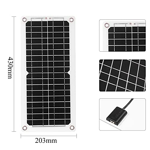 12W 12V Solar Panel Kit mit Laderegler USB Port Off Grid Monokristallines Modul mit SAE Anschlusskabel Kits für Camping… – Bild 7