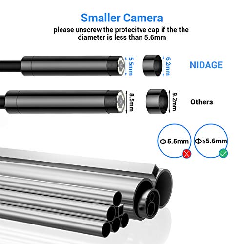Industrial Endoscope, 5.5mm Borescope Camera 1080P HD 4.3inch Screen IP67 Waterproof Inspection Camera with 6 LED Lights, 2800mAh Battery Borescope with 8GB TF Card and Tool Box(11.5FT) - Thumbnail 4