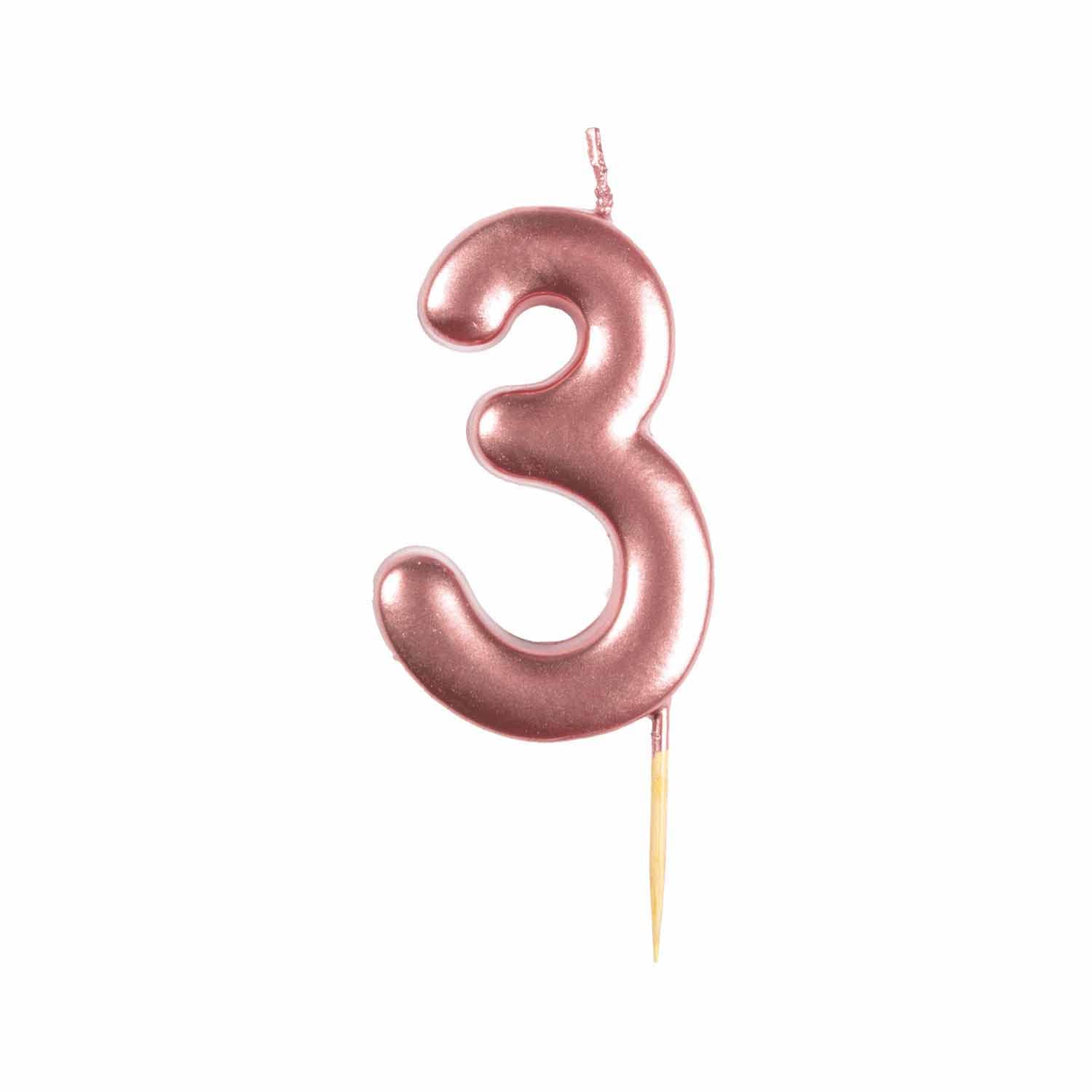 amscan 9911548 Rose Gold Numerical Candle 3