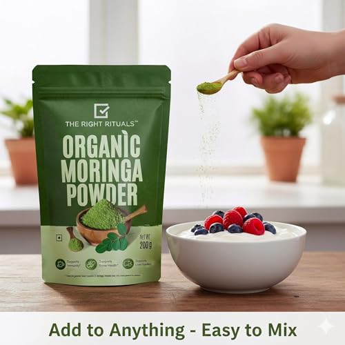 Image of Organic Moringa Powder | Pure & Natural | Energy Booster, Weight Management & Immunity Support | 200g | Superfood for Daily Nutrition | Pack of 1 | 200gm x 1 Packet