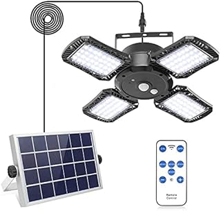 Supkoolis Solar Pendant Light with Remote ControlSolar Powered Shed Light with 128LED 1000LM Solar Security Motion Sensor Lights for Outdoor Indoor Home Yard Barn Gazebo Patio Porch IP65 Waterproof