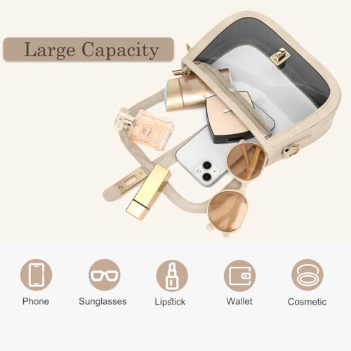 LOXOMU Clear Bag for Stadium Events, Cute Clear Crossbody Bag Stadium Approved, Small Clear Concert Purse for Women4