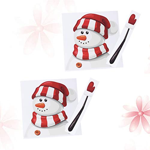 Toyvian 2Pcs Natal Santa Acenando Decalque Do Limpador de PÃ¡ra-Brisa 3D Cartoon Adesivo Limpador de