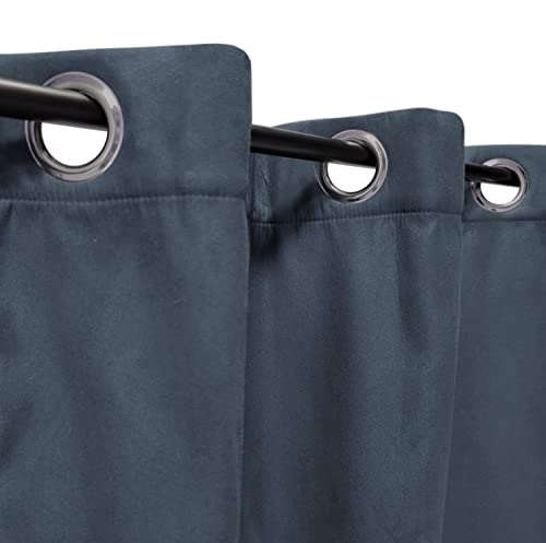 Atout Ciel Rideau suédine Thermique doublé Polaire 140x240cm prêt a Poser, Bleu pétrole