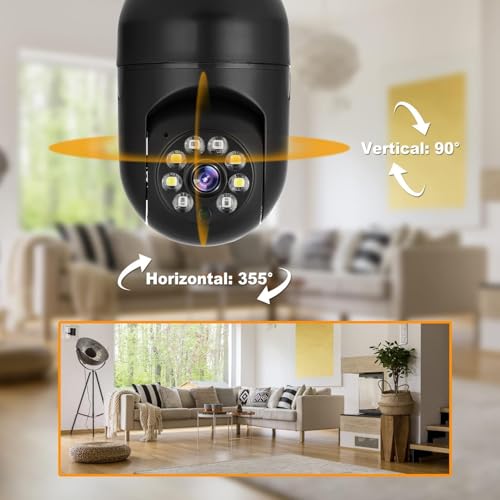 Image of TP PLUS 3MP WiFi Light Bulb Camera for Home Indoor | 360 View | Full HD | Color Night Vision | Motion Detection | Two (Black Light)