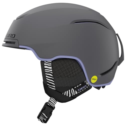 Casque Giro Terra MIPS femmes finition charbon mat et lilas confort premium snowboard