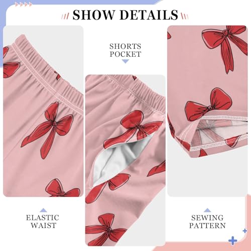 Pajama Bottoms, Cute Coquette Bow Pajamas Pant Sleep Long Pants Lounge Wear Sleepwear Soft Pjs4