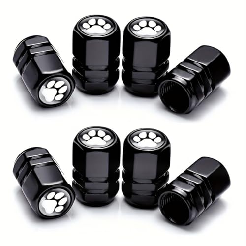 8 PCS Tapas de Neumáticos de Auto, Tapas de Vástagos de Válvulas de Neumáticos, Cubiertas Antipolvo Universales, para Ruedas de Autos, Motocicletas, Bicicletas o Patinetas, Negro