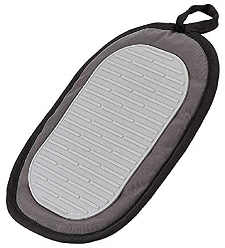 Tefal-Comfort- Manopla de Cocina con Silicona Antideslizante, Resistente al Calor hasta 230 º, con Anilla colgadora, Agarre Seguro y fácil de Usar, Negro y Gris K12983