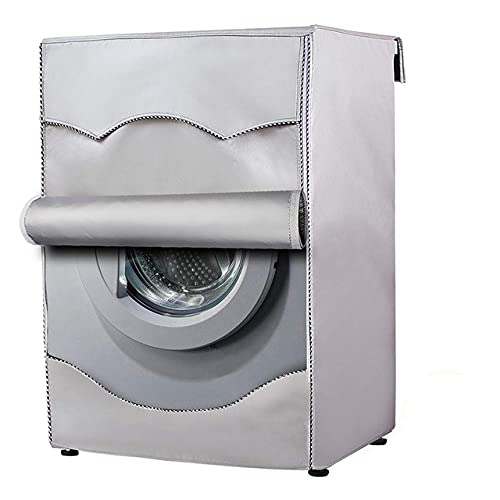 Washing Machine Cover Polyester Fibre Waterproof Front Load Laundry Dryer Cover Sunscreen Laundry Silver Coating Dustproof Cover (60xx60x85cm)