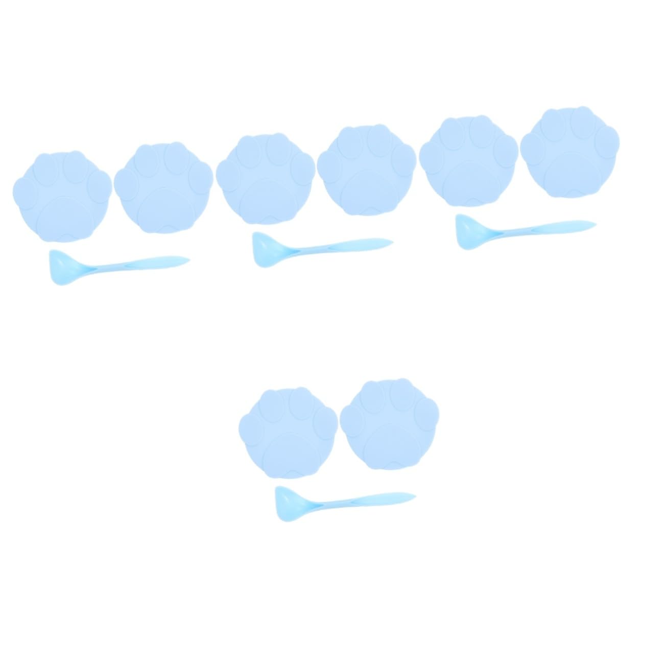 Kisangel 4 Juegos tapa de lata para mascotas herramienta raspadora de silicona tapa de comida resistente al desgaste tapa de comida reemplazable cuchara de comida resistente al desgaste