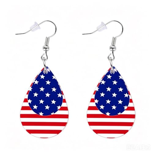 ORORIN 4th of July Outfits for Women,USA American Flag Patriotic Earrings,Fourth of July Red White Blue Jewelry Accessories Decorations to Match Outfits Shirts Dresses,america 250 merchandise