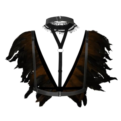 Charmian Costume Accessories Party Scarf Feather Shoulder Wrap Shawl with Choker2