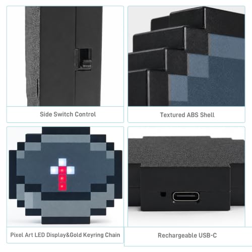 Brújula Pixel Art MC recargable con LED para juego de rol miniatura 4