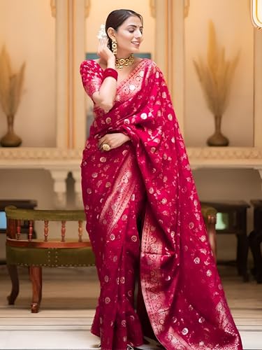Image of Yashika Women's Pure Kanjivaram Silk Saree Soft Banarasi Style Wedding With Blouse Piece | Saree For Women | New Sari
