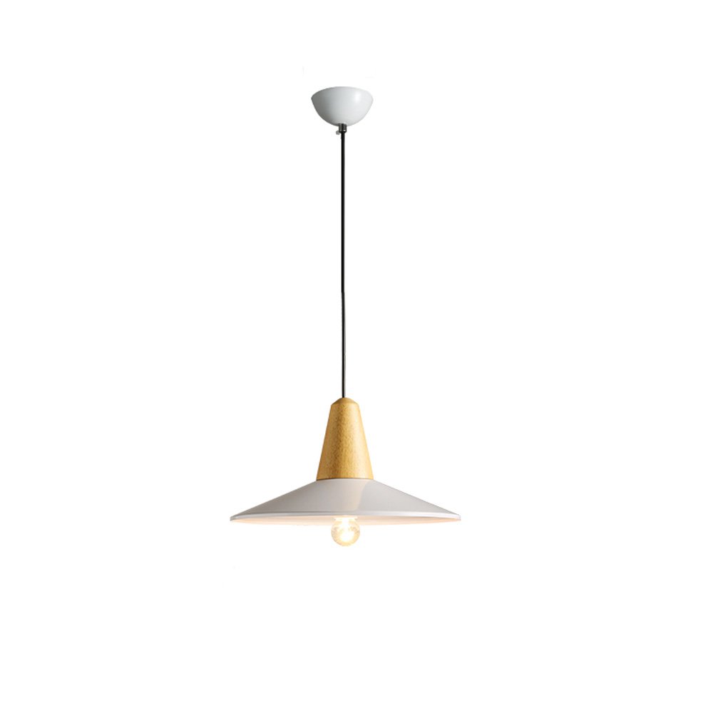 SXECAEPS Modern creative chandelier Nordic Loft American Style Retro Creative Personality with Restaurant Aluminum Cap Single Head Sus Wire/White 36Cm