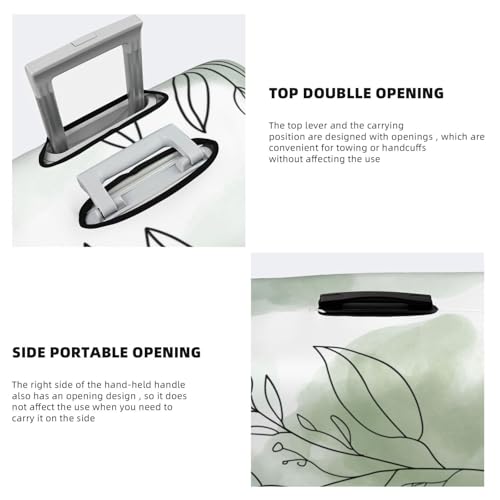 Light Sage Green Watercolor Elastic Travel Luggage Covers Dustproof Scratch-Resistant Suitcase Protector Fit 22-24 Inch3