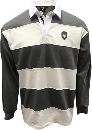 Guinness Pewter/Cream Metal Badge Long Sleeve Rugby Shirt (Large)