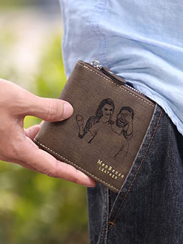 SimpleQ Personalized Photo Wallets for Men Leather Bifold Zip-Around Wallet Customize Wallet for Him Custom Husband Gifts3