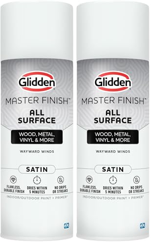 Image of Glidden Master Finish 12 oz. Satin Wayward Winds Interior /Exterior All Surface Spray Paint and Primer (Pack of 2)