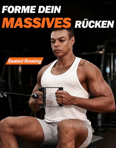 Fitarc Doppel D Rudergriff Kabelzug Zubehör fürs Fitnessstudio, Rutschfester V Griff Aufsatz für Home Gym Geräte, T Bar Rudergriff für Rückentraining, Latzug Zubehör und Kabelmaschinen Aufsatz
