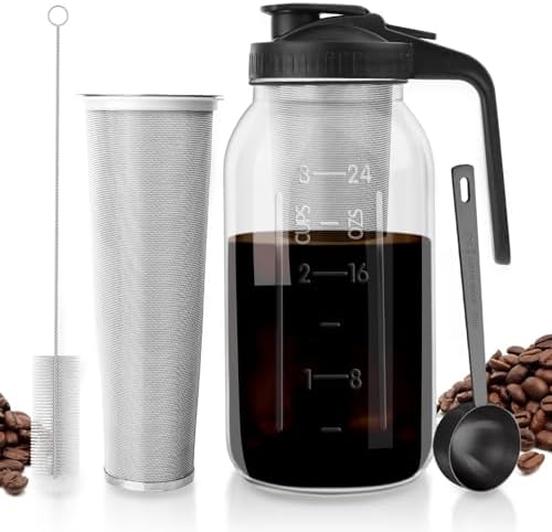 Picture of Amazon.com: Cold Brew Coffee Maker - 64 oz Wide Mouth Mason Jar Pitcher ...