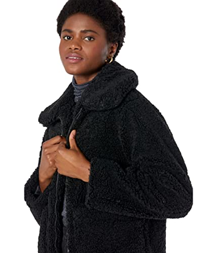 Sam Edelman Short Front Zip Teddy Coat with Patch Pockets3