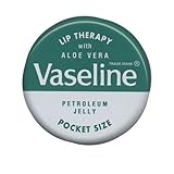 Vaseline Lip Therapy with Aloe Vera, Petroleum Jelly, Pocket Size, .7 oz (Pack of 2)