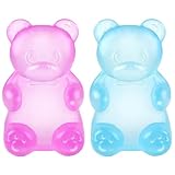 2 Pcs Gummy Bear Fidget Squeeze, Stress Ball Sensory Relief Toy, Filled Squishies Toys Kids Stress Relief Birthday Gifts Party Favors, Classroom Prizes