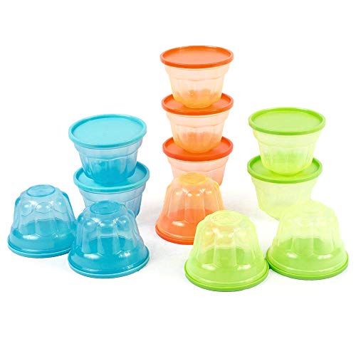 Mindable Small Lunch Box Plastic Food Containers for Kids, 12-pack 6 ounces, BPA-Free, with Lids - Good for Bento Boxes Meal Prep Portion Control Snacks Slime Protein Sauce - Stackable Freezer Safe