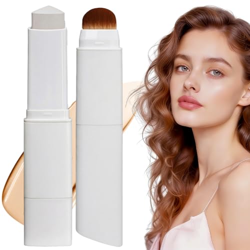 IWIDYA Base Maquillaje Barra Chartming Con Brocha,Crema Blanca Cambia De Color,Corrector Alta Cobertura,Resistente Agua Y Al Sudor,Base coreana,Consigue un maquillaje natural (Medium)-F