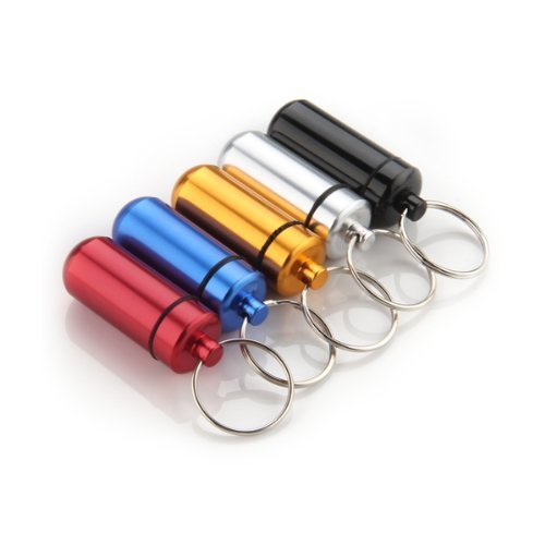 Big Bargain Aluminum Pill Box Case Bottle Holder Container Keychain
