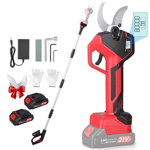 Tijeras De Podar Electricas: Tijera podar telescopica 40 25mm Ajustables Hoja SK7   Tijeras de podar telescópicas con 2 baterías de 21 V/2000 mAh   Tijeras de Podar Bateria para Jardinería,Olivos