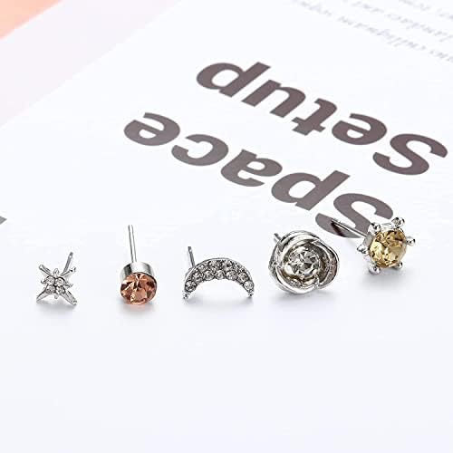 Milacolato 93 Pairs Assorted Multiple Stud Earrings Set for Women Teen Girls Cute Simple Faux Pearl Hoop Earrings Bar Moon Star CZ Stud Earring Jewelry