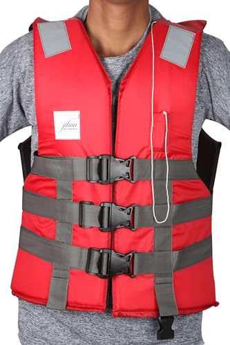 Image of Jilani Adult Safety Life Jacket Weight Capacity Up to 70Kg (Red)