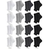 ShinyMatch 16 Pairs Cotton Toeless Socks Pedicure Socks Flip Flop Open Toe Socks Toeless Yoga Socks for Women Men(Classic Color)