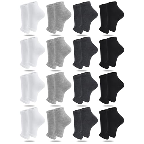 ShinyMatch 16 Pairs Cotton Toeless Socks Pedicure Socks Flip Flop Open Toe Socks Toeless Yoga Socks for Women Men(Classic Color)