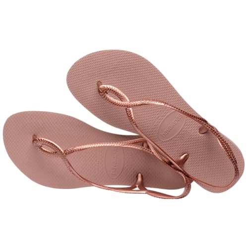 Image of Havaianas Women's Luna Sandals's Beach Sandals with Back Strap - Crocus Rose, 7 /8