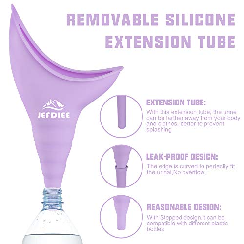 Female Urination Device Silicone Pee Funnel for Women,Female Urinal Women Pee Funnel Allows Women to Pee Standing Up, Reusable Womens Urinal is Ideal for Camping,Hiking,Outdoor Activities(Purple)